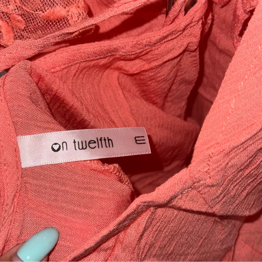 Coral Off the Shoulder Romper - Size Medium - Picture 6 of 6